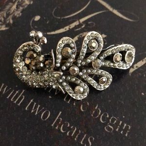 Rhinestone Peacock Metal Clip
